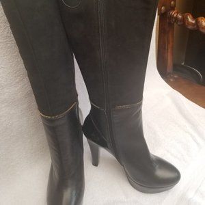 Brand new all leather tall platform designer boots. Ulas Fine Shoes.